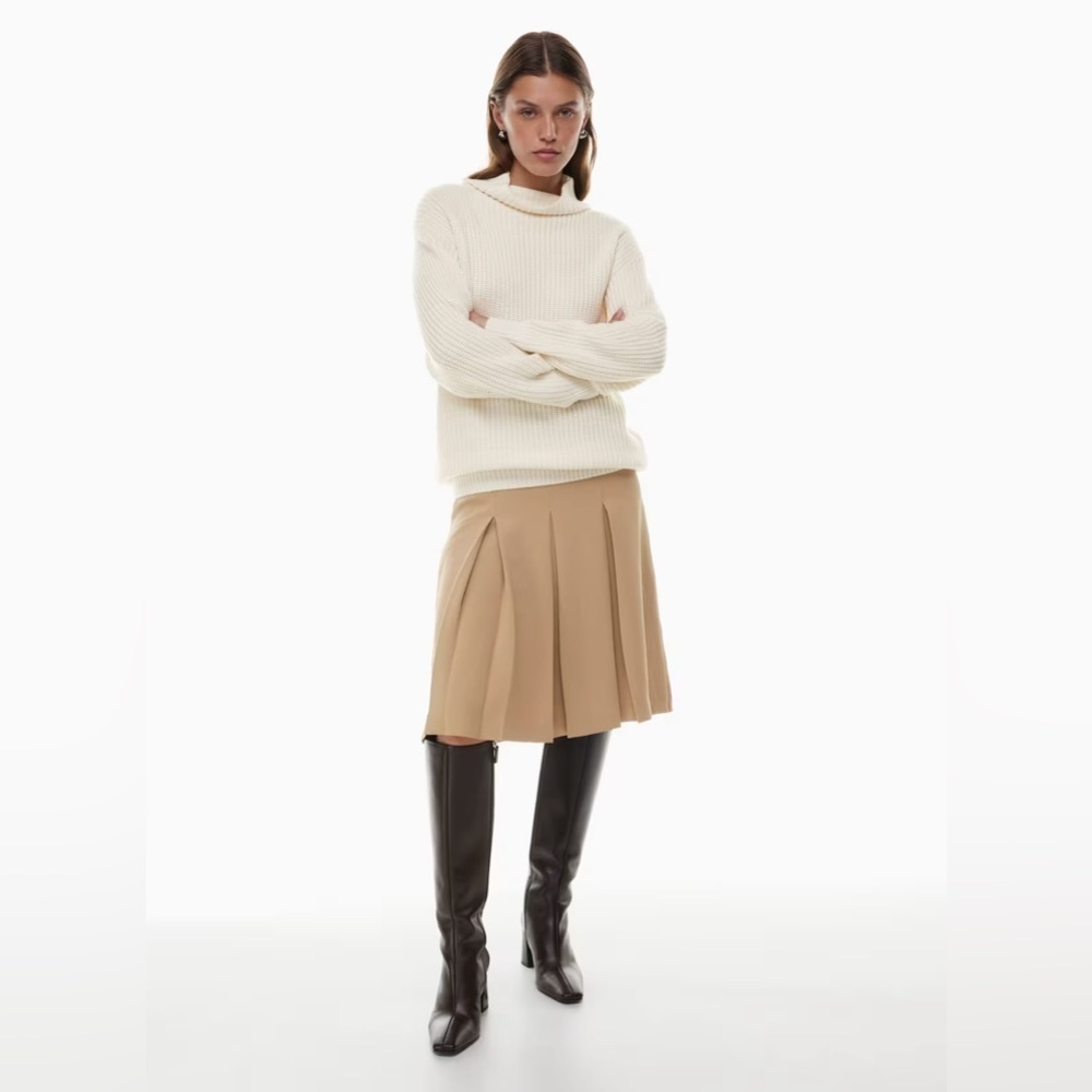 Aritzia Wilfred Montpellier Turtleneck Knit Sweater | Size XS Light Birch